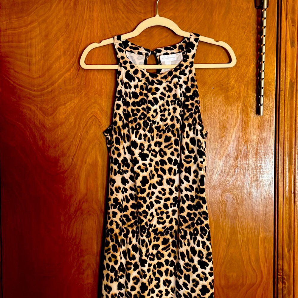 Animal print midi with slit pockets